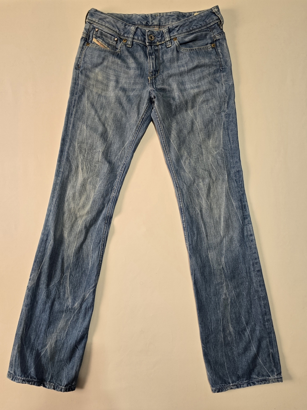 Diesel Bebel Bootcut Jeans W28 L32 Vintage/Y2k Light Wash Distressed Denim